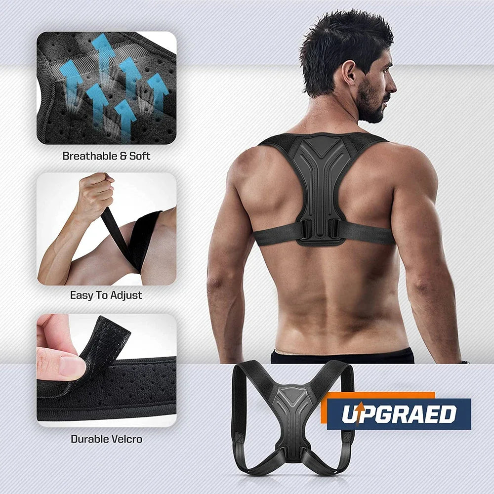 Adjustable Posture Corrector Belt – Upper Back, Shoulder & Spine Support for Men & Women | Clavicle Alignment | Home, Office & Sports Use