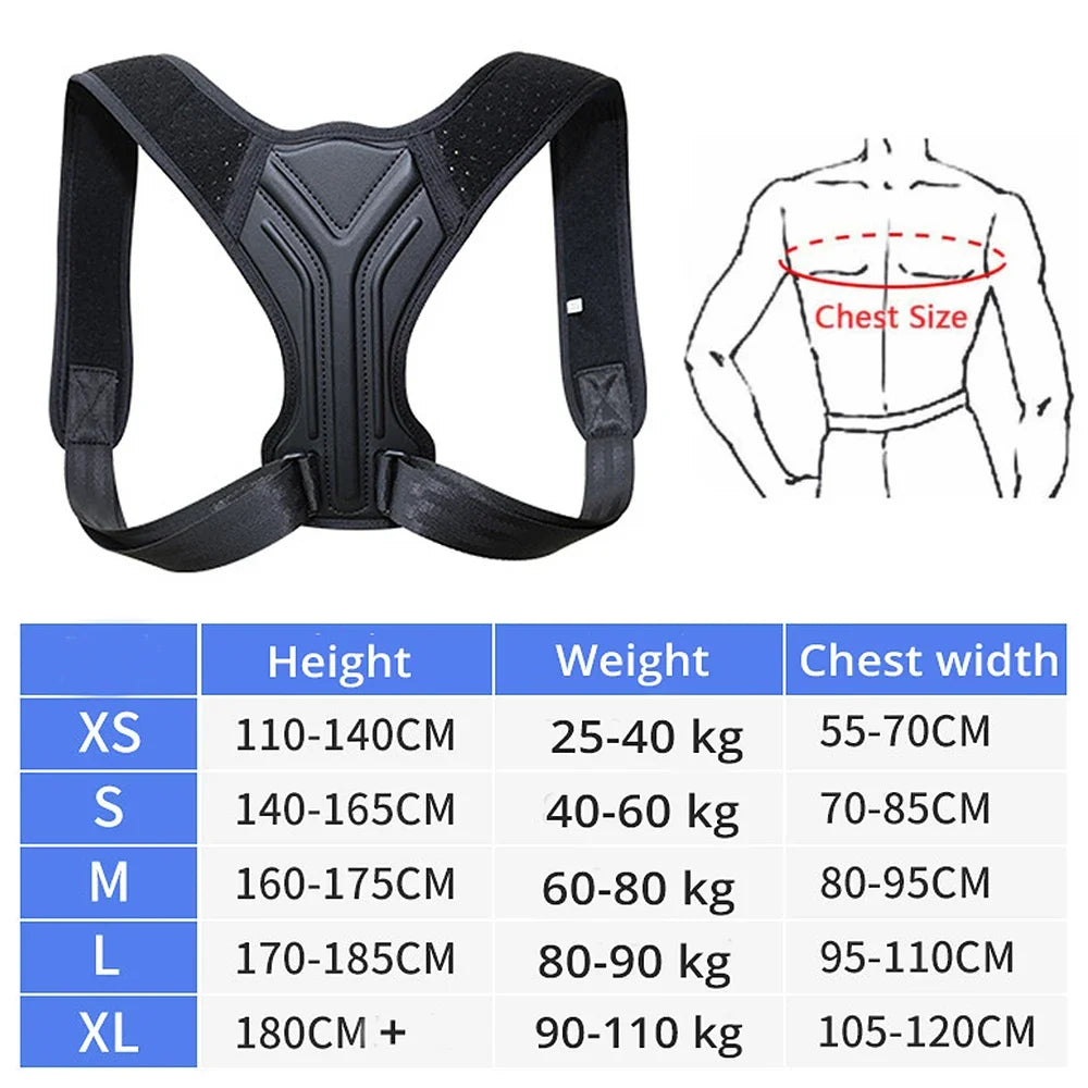 Adjustable Posture Corrector Belt – Upper Back, Shoulder & Spine Support for Men & Women | Clavicle Alignment | Home, Office & Sports Use