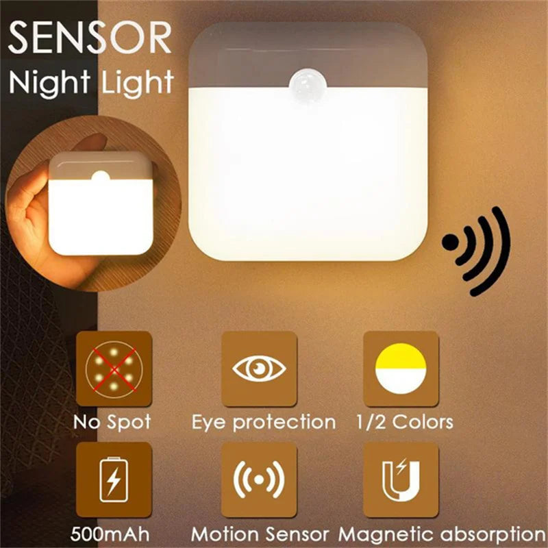 Premium Motion Sensor LED Night Light | Wireless Magnetic Mount | Dual-Tone Ambient Glow | USB Rechargeable